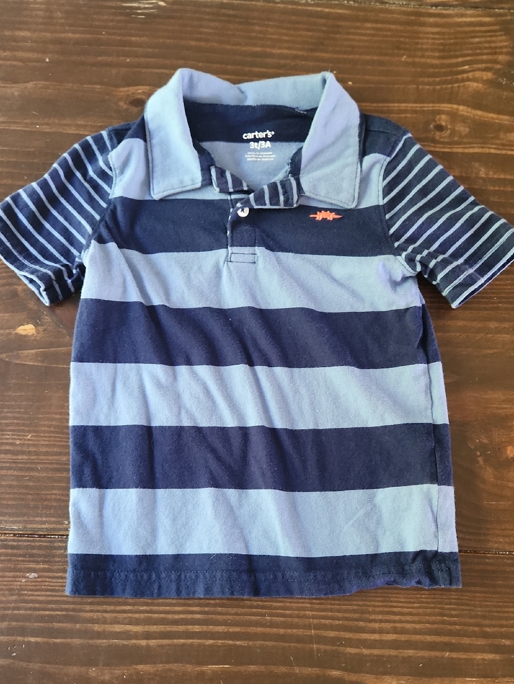 Carter's Navy and Light Blue Striped Polo